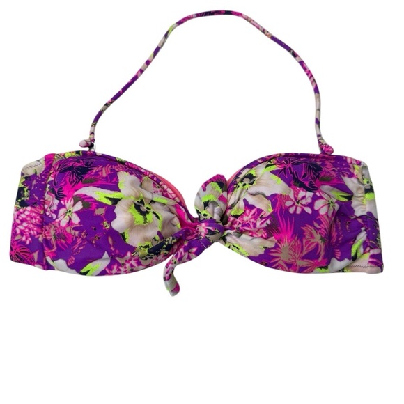 Victoria’s Secret Bikini Top Size L Floral Hawaiian Removable Pads Beach Halter - Picture 6 of 8